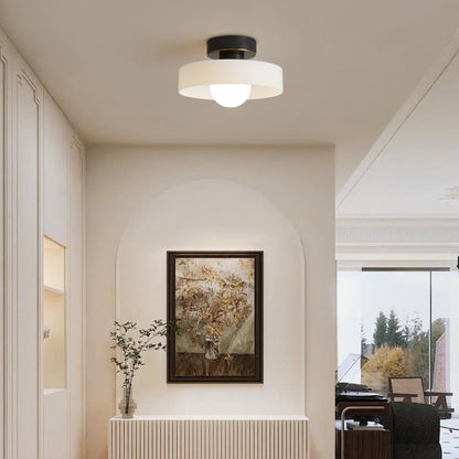 Semi plafoniera LED tonda in vetro con globo