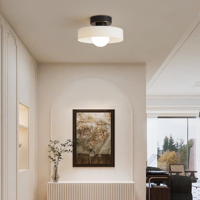 Semi plafoniera LED tonda in vetro con globo