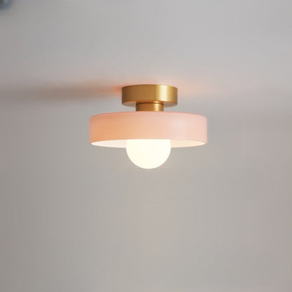 Semi plafoniera LED tonda in vetro con globo