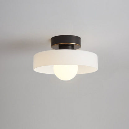 Semi plafoniera LED tonda in vetro con globo