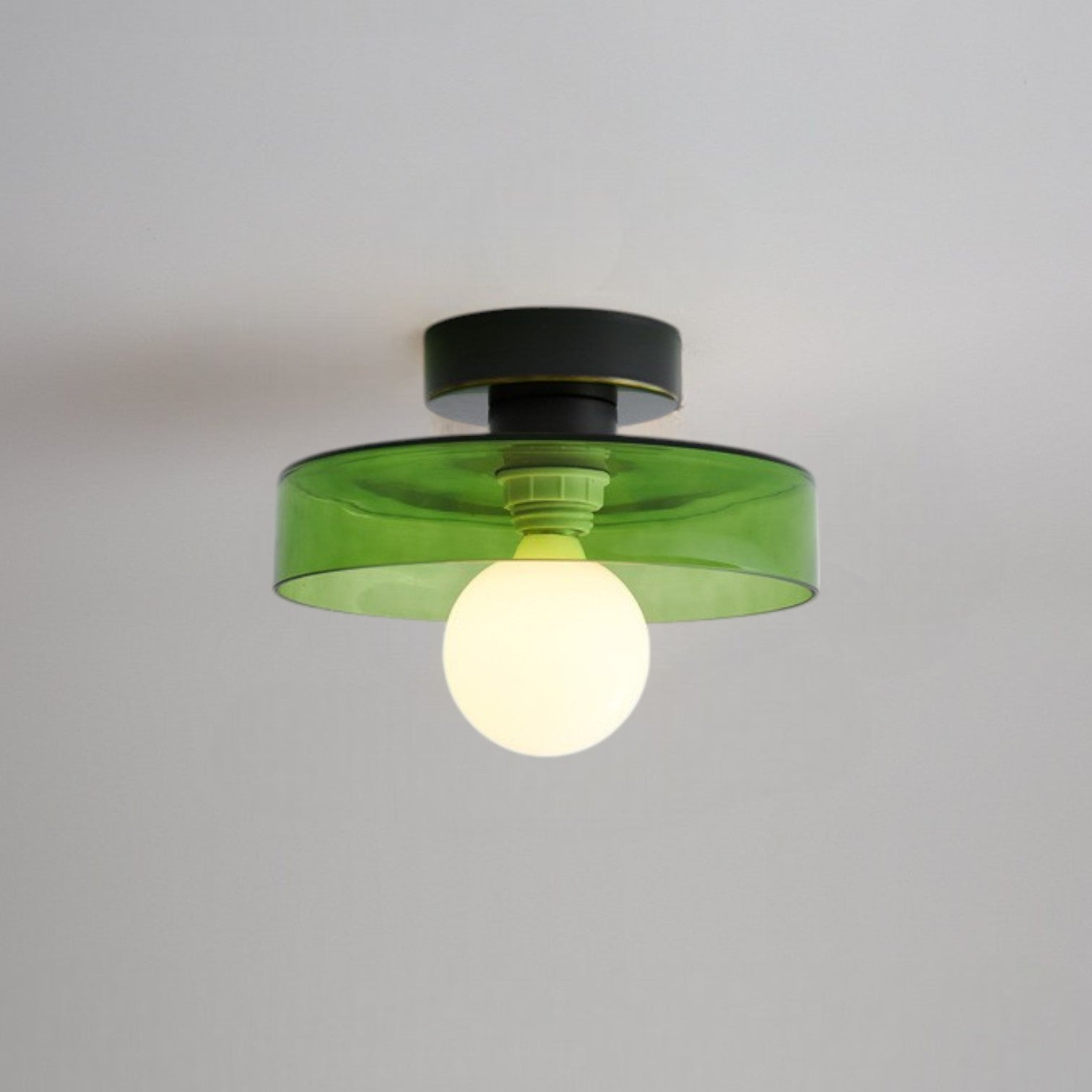 Semi plafoniera LED tonda in vetro con globo