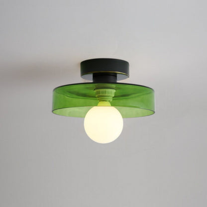 Semi plafoniera LED tonda in vetro con globo