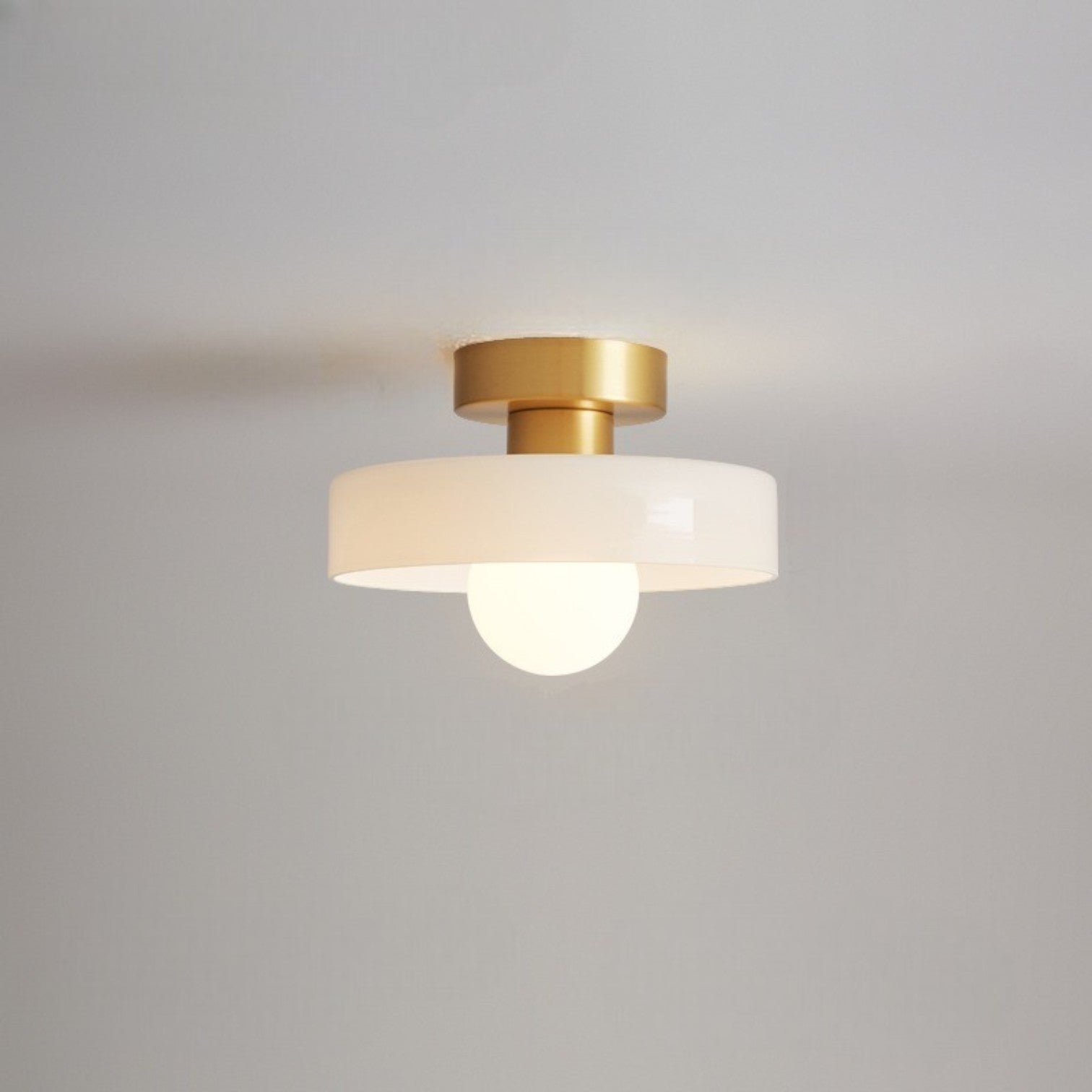 Semi plafoniera LED tonda in vetro con globo