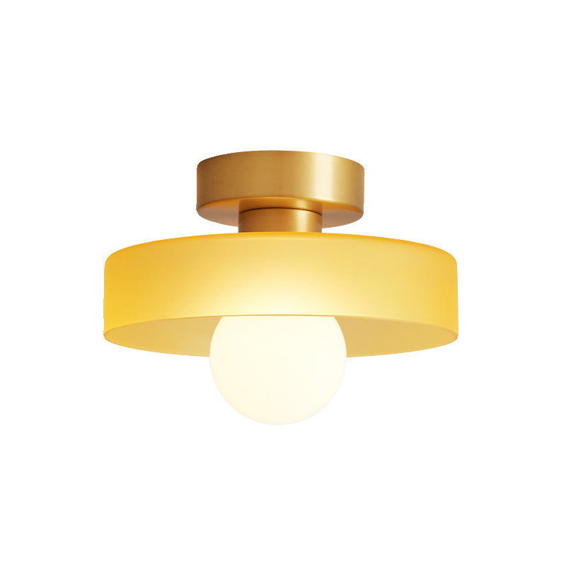 Semi plafoniera LED tonda in vetro con globo