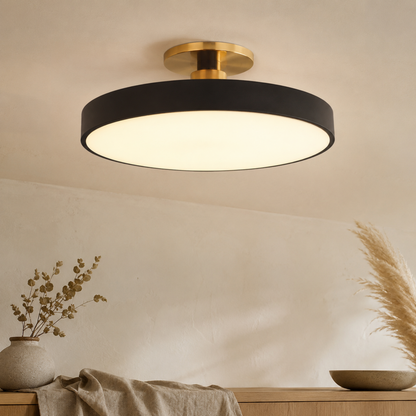 Semi plafoniera rotonda nordica in PVC, ferro e acrilico