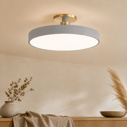 Semi plafoniera rotonda nordica in PVC, ferro e acrilico