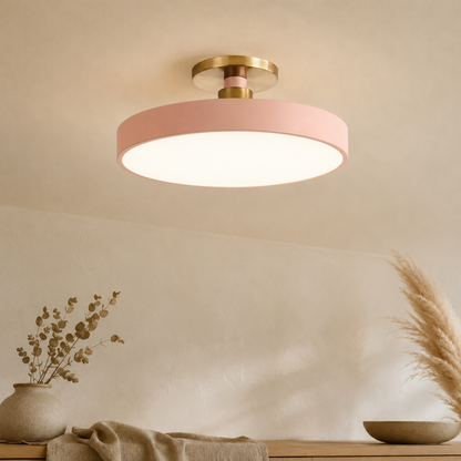 Semi plafoniera rotonda nordica in PVC, ferro e acrilico