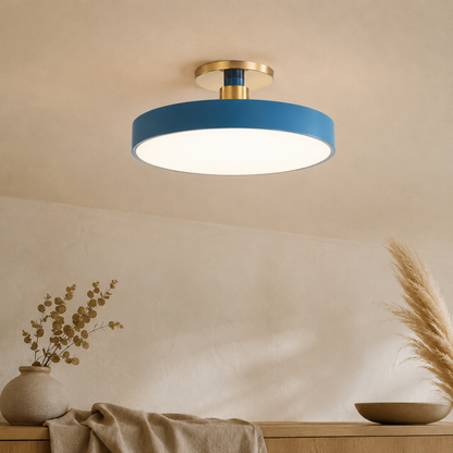 Semi plafoniera rotonda nordica in PVC, ferro e acrilico