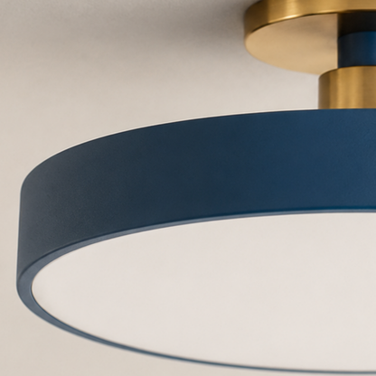 Semi plafoniera rotonda nordica in PVC, ferro e acrilico