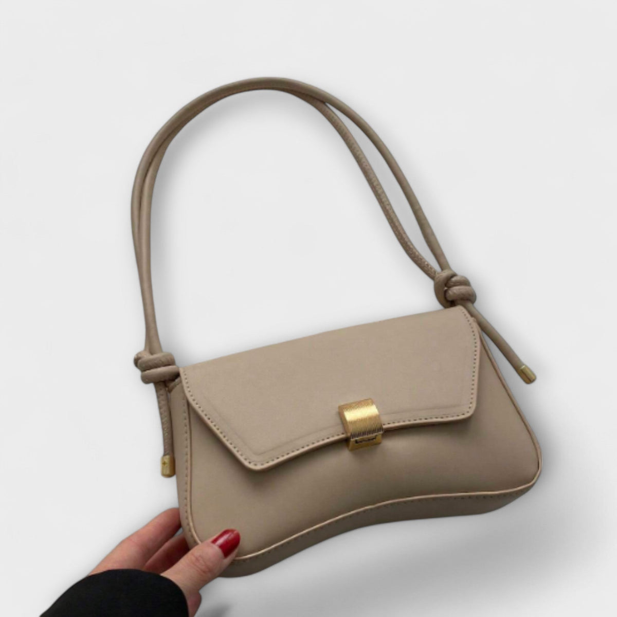 Sestilia borsa a mano donna con patta e manico annodato, foto 1