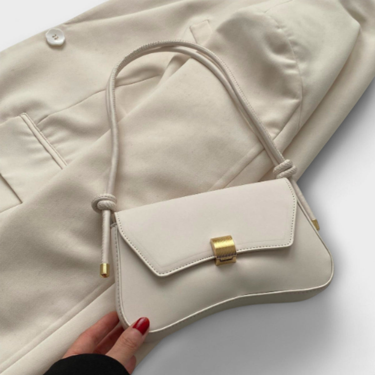 Sestilia borsa a mano donna con patta e manico annodato, foto 2