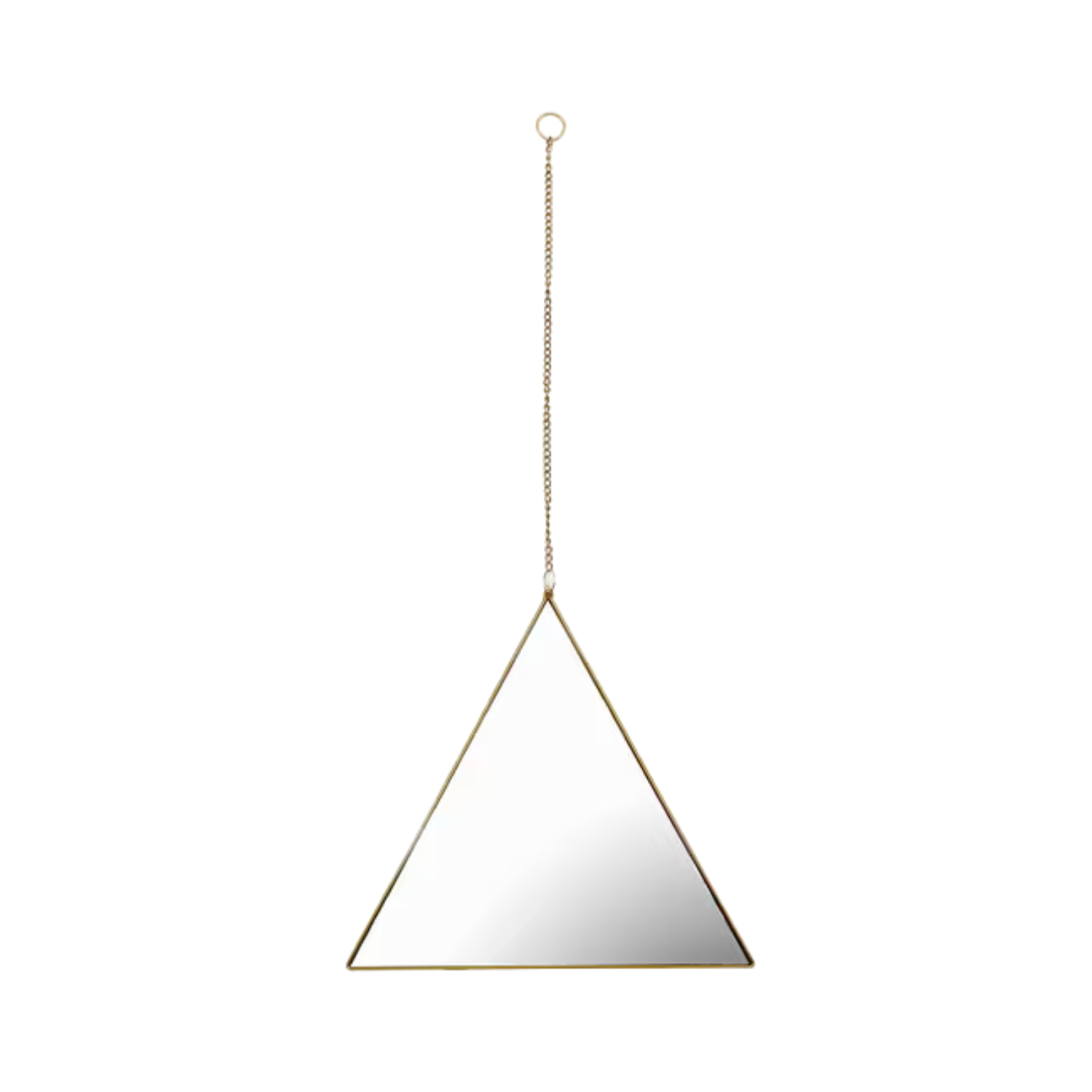 Specchio da parete triangolare moderno color oro