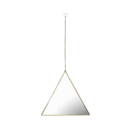 Specchio da parete triangolare moderno color oro