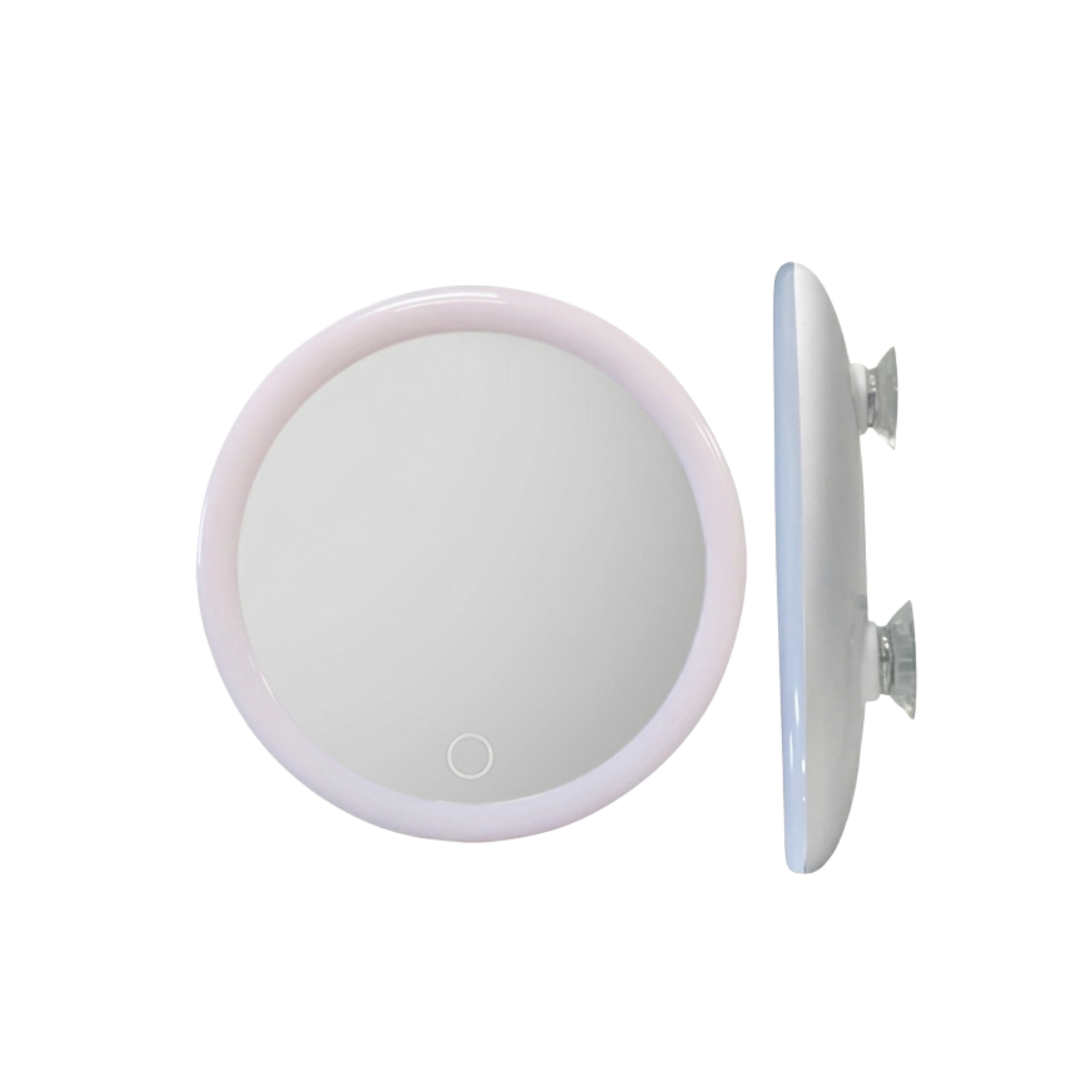 Specchio rotondo con LED e ventose