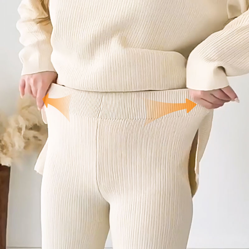 Stella | Completo con scollo a V e pantalone ampio