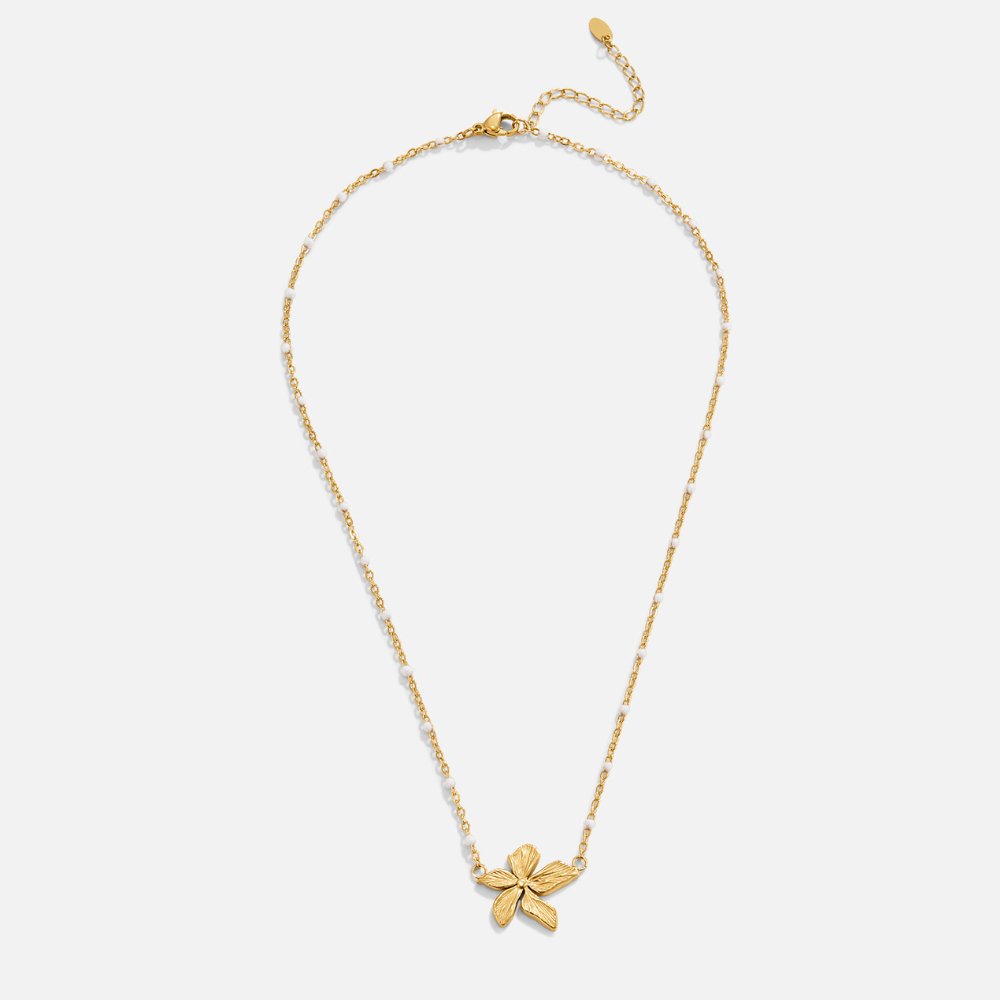 Collana Elegante con Fiore in Oro