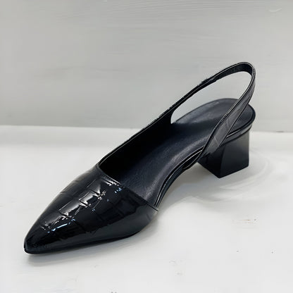 Sveva slingback donna a punta con tacco largo e motivo cocco, foto 4