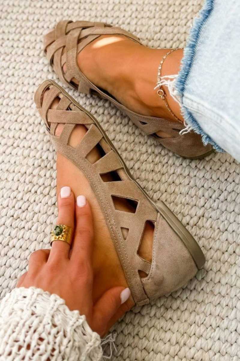 Tania sandali donna bassi intrecciati con punta aperta, foto 5