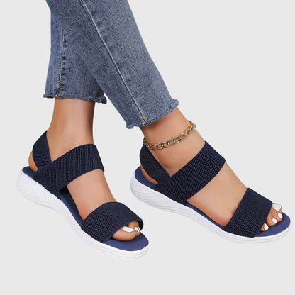 Tarcisia sandali donna con doppia fascia elastica e suola spessa, foto 4