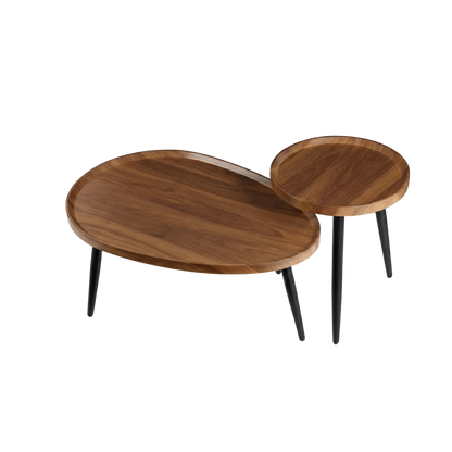 Tavolino in legno dalla forma irregolare