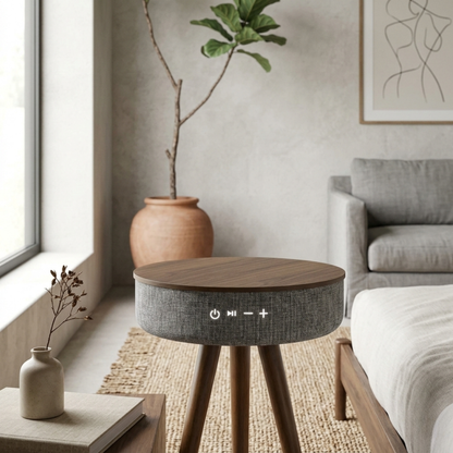 Tavolino moderno con altoparlante Bluetooth integrato