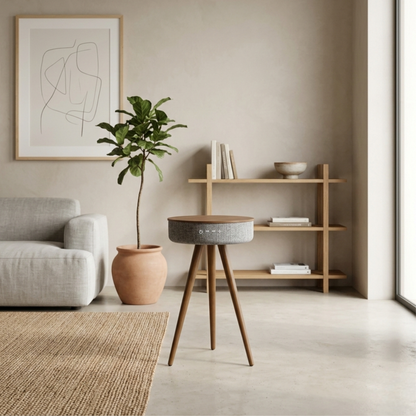 Tavolino moderno con altoparlante Bluetooth integrato