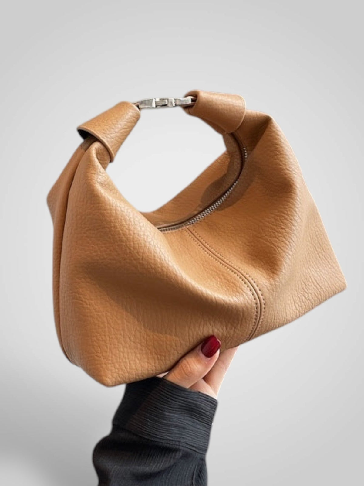 Uberta borsa a mano donna con fermaglio sul manico e tracolla lunga, foto 1