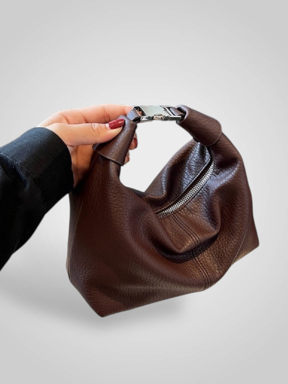 Uberta borsa a mano donna con fermaglio sul manico e tracolla lunga, foto 2