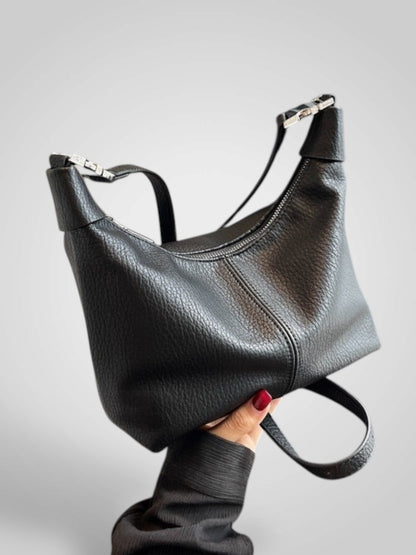 Uberta borsa a mano donna con fermaglio sul manico e tracolla lunga, foto 5