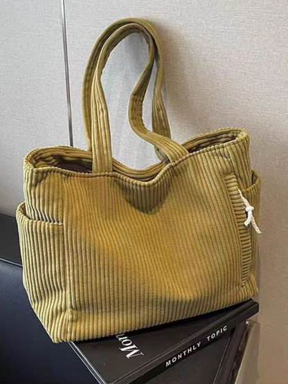 Vania borsa a spalla donna in velluto a coste con tasche laterali, foto 6
