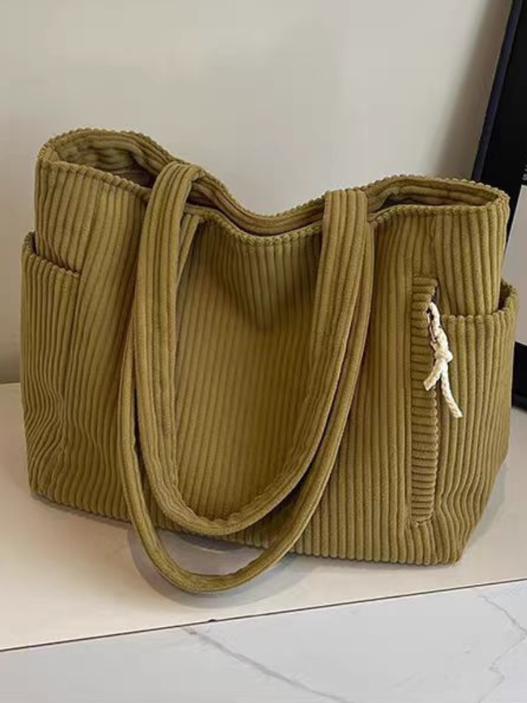 Vania borsa a spalla donna in velluto a coste con tasche laterali, foto 8