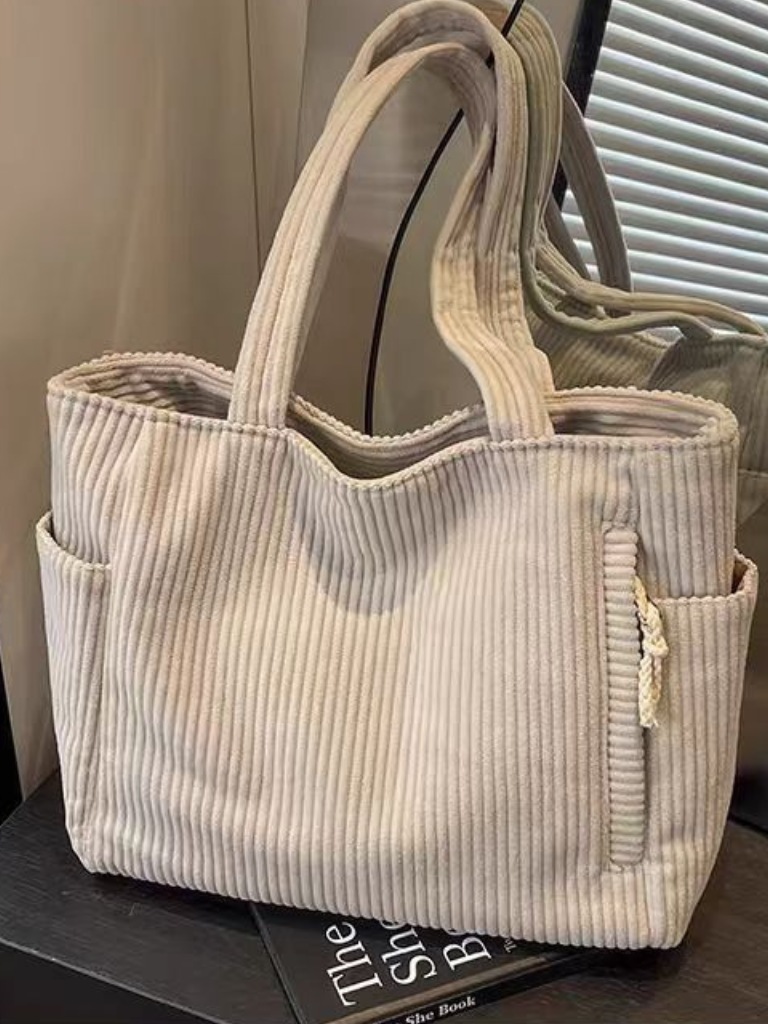 Vania borsa a spalla donna in velluto a coste con tasche laterali, foto 9