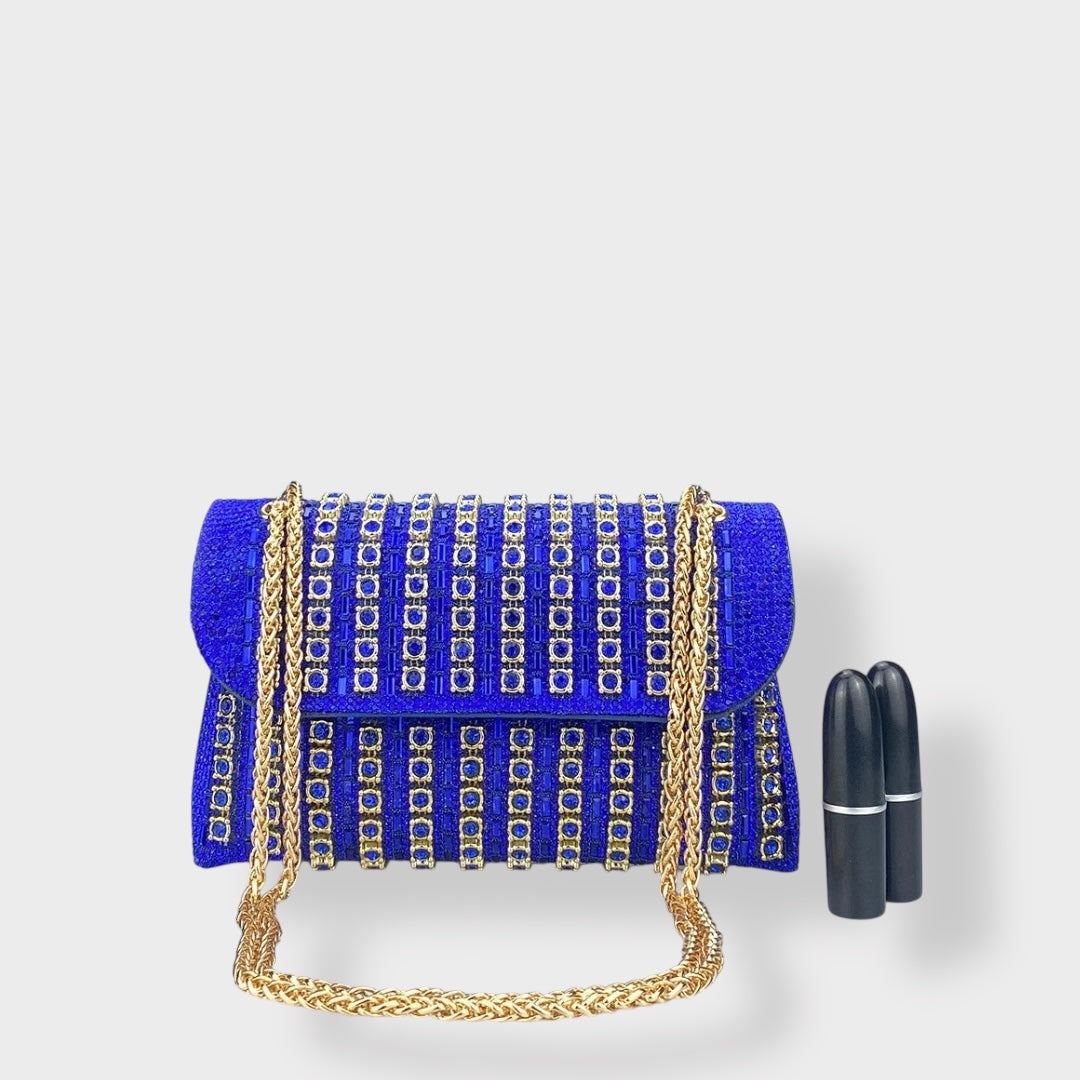 Vanna borsa a spalla donna con pietre decorative e tracolla a catena, foto 8