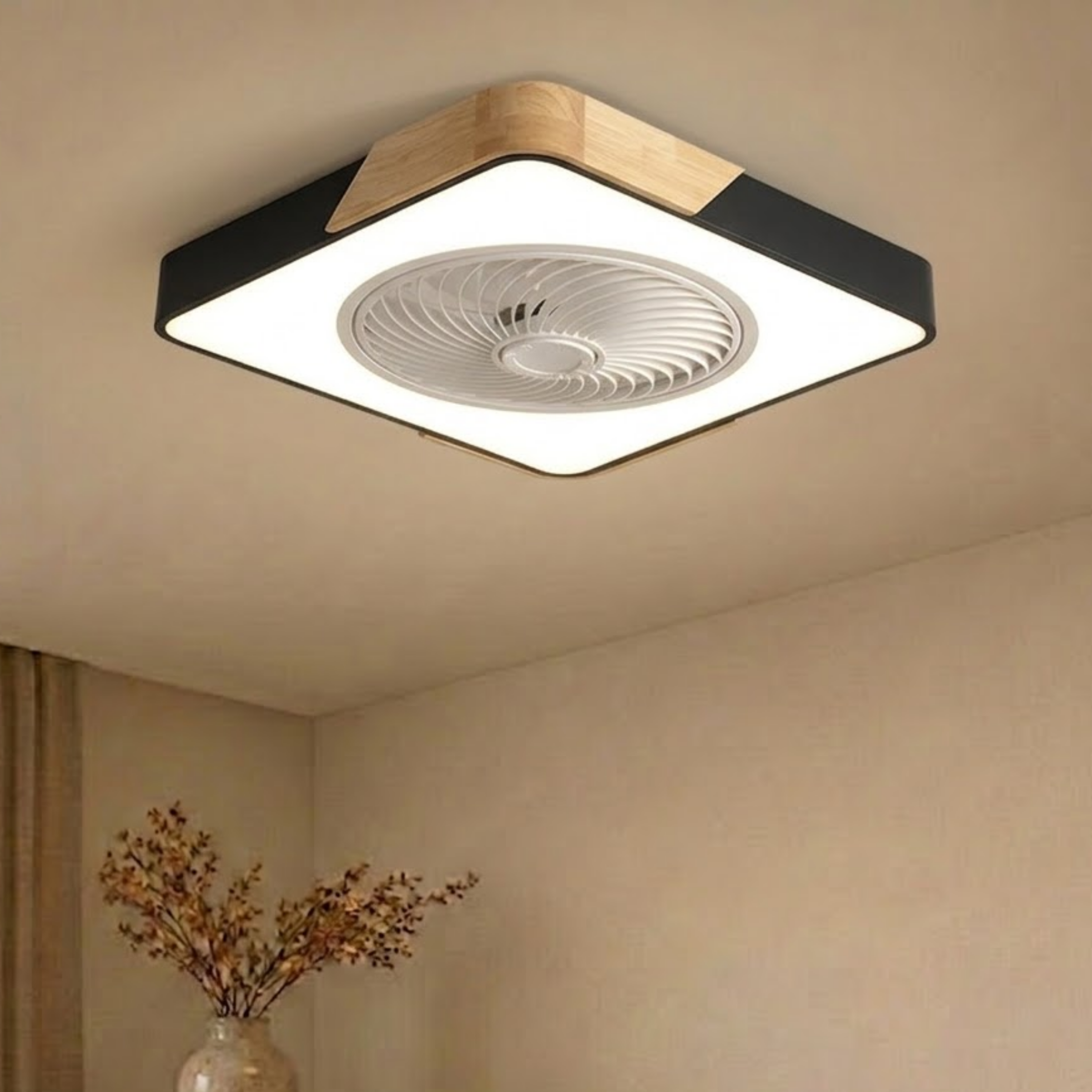 Ventilatore da soffitto con luce LED dimmerabile e sei velocità