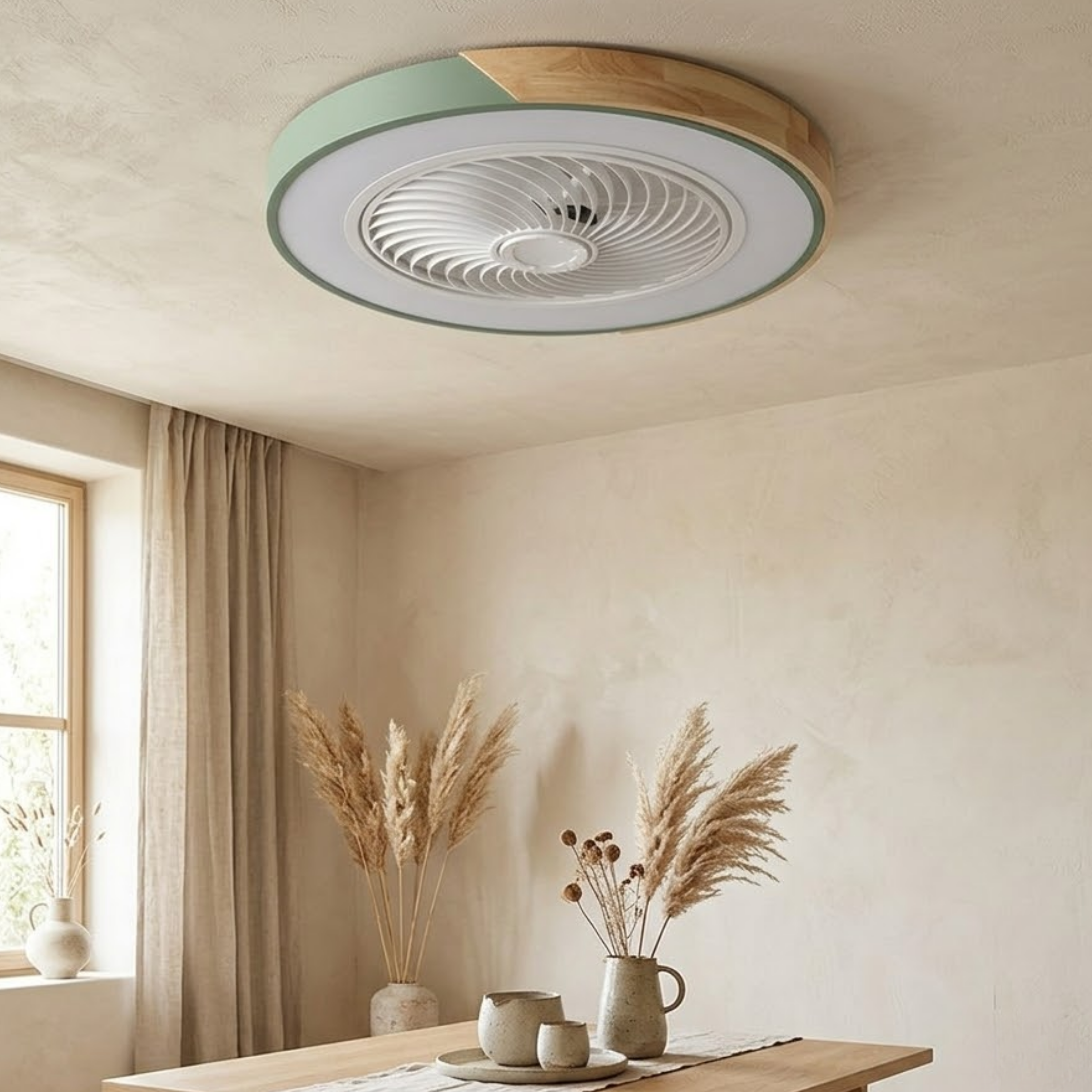 Ventilatore da soffitto con luce LED dimmerabile e sei velocità
