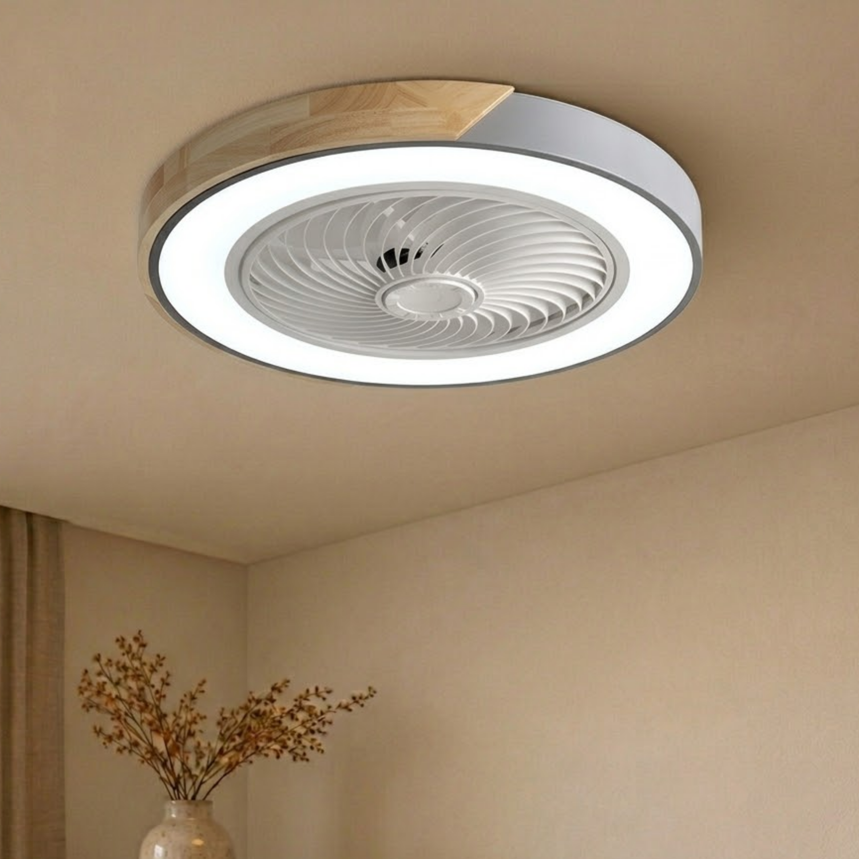 Ventilatore da soffitto con luce LED dimmerabile e sei velocità