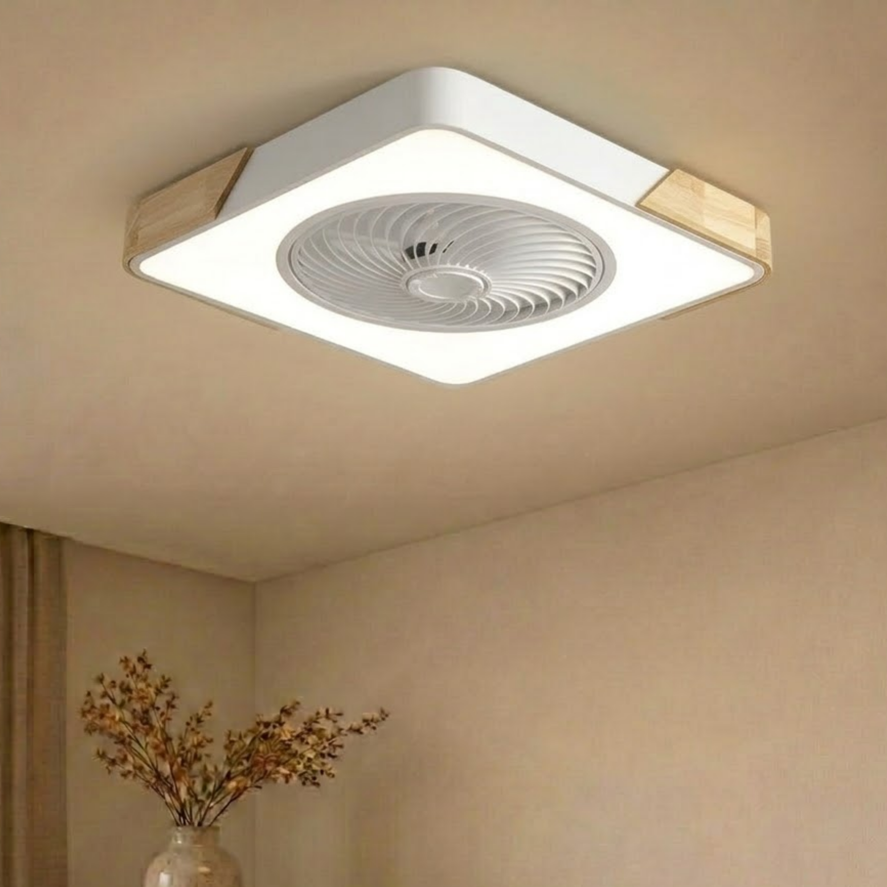 Ventilatore da soffitto con luce LED dimmerabile e sei velocità