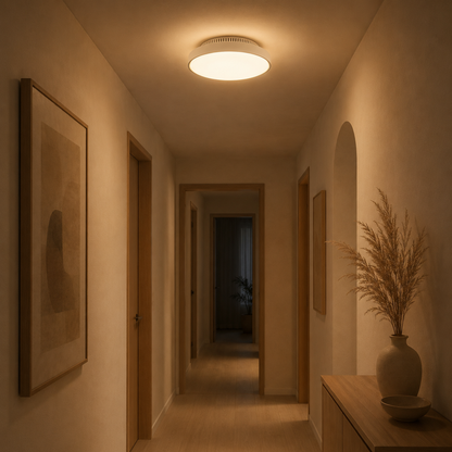 Ventilatore da soffitto con luce LED dimmerabile senza pale invisibili