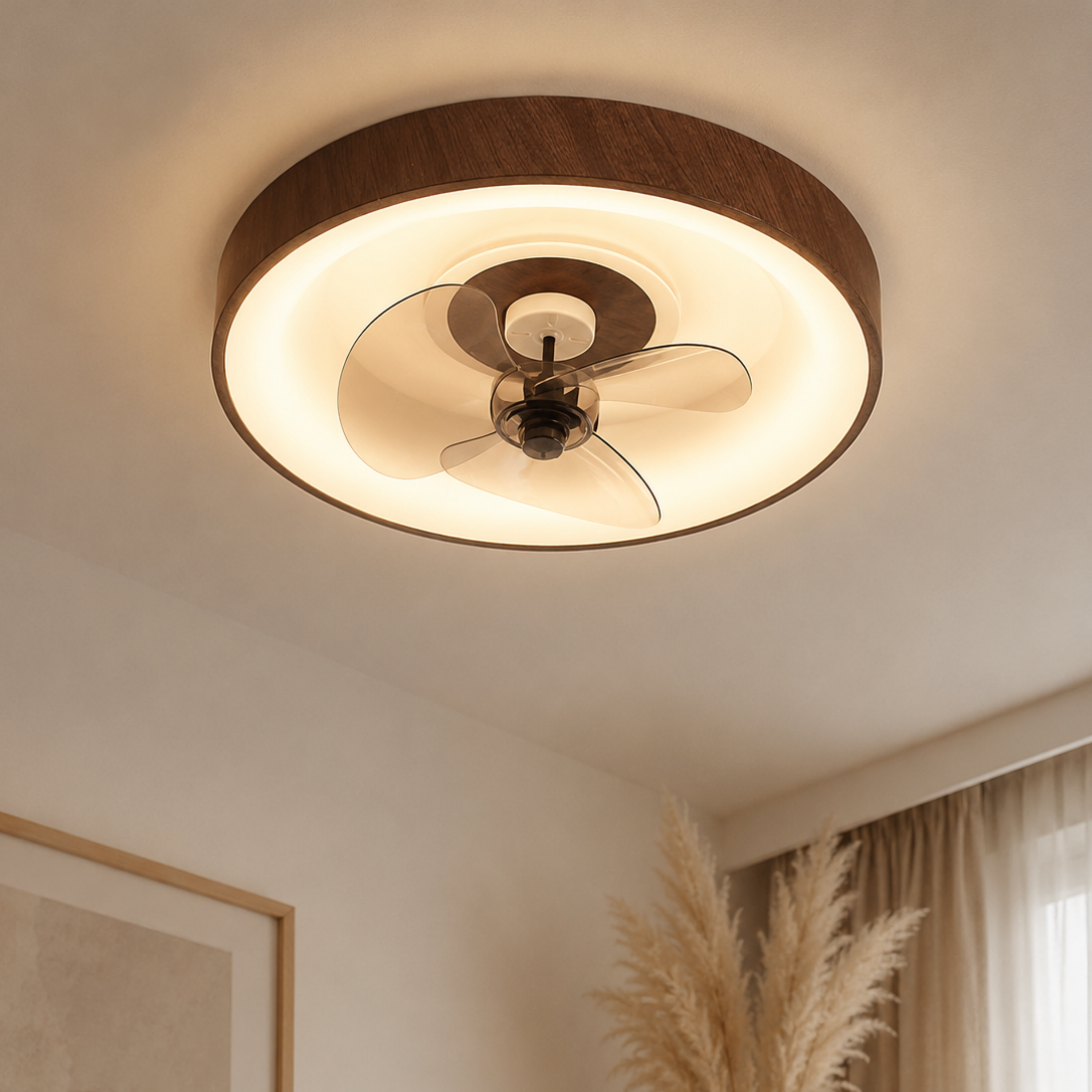 Ventilatore da soffitto con luce LED moderno e minimalista