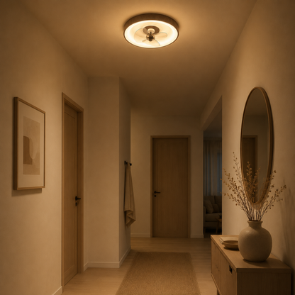 Ventilatore da soffitto con luce LED moderno e minimalista