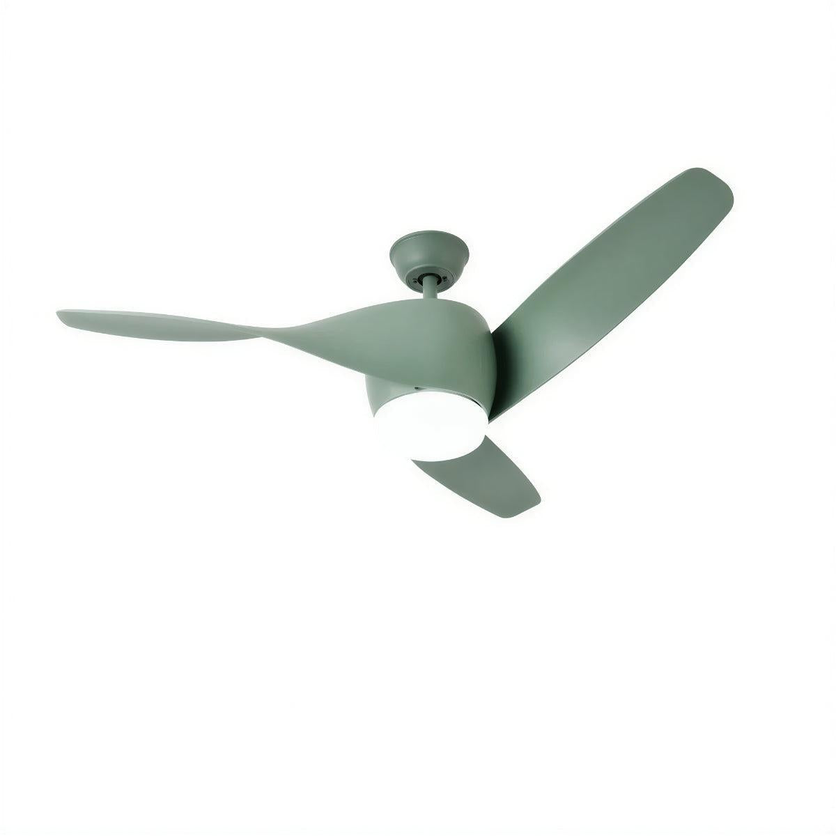 Ventilatore da soffitto con luce moderno con pale curve in legno