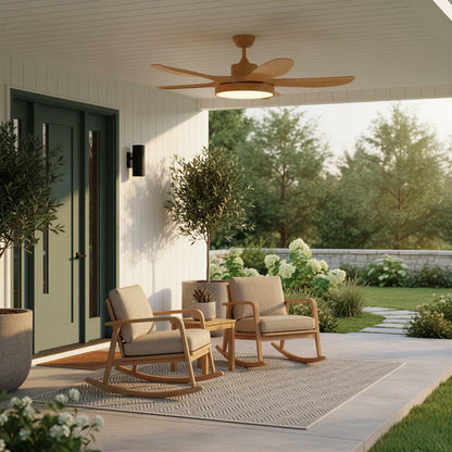 Ventilatore da soffitto con luce moderno in legno con telecomando