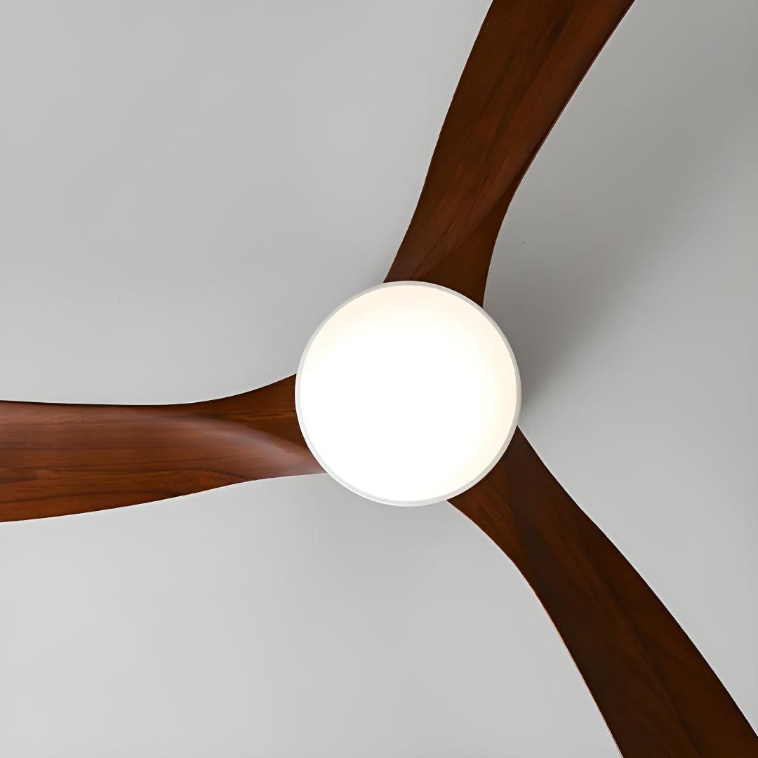 Ventilatore da soffitto con luce moderno nordico in legno con telecomando