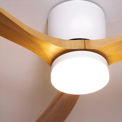 Ventilatore da soffitto con luce moderno nordico in legno con telecomando