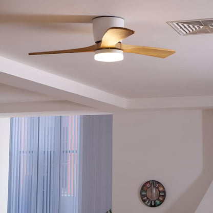 Ventilatore da soffitto con luce moderno nordico in legno con telecomando