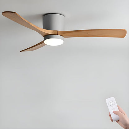 Ventilatore da soffitto con luce moderno nordico in legno con telecomando