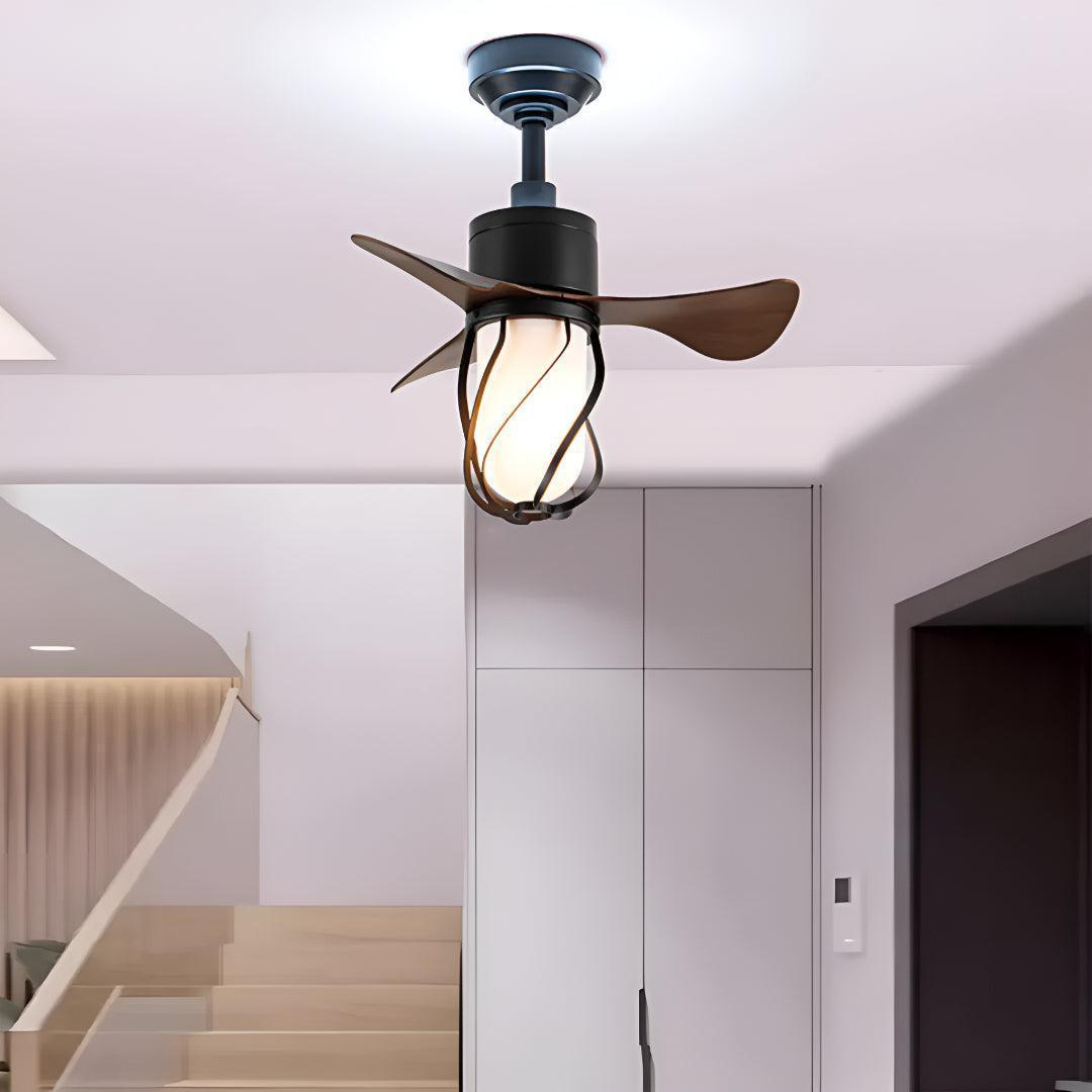 Ventilatore da soffitto con luce vintage e telecomando