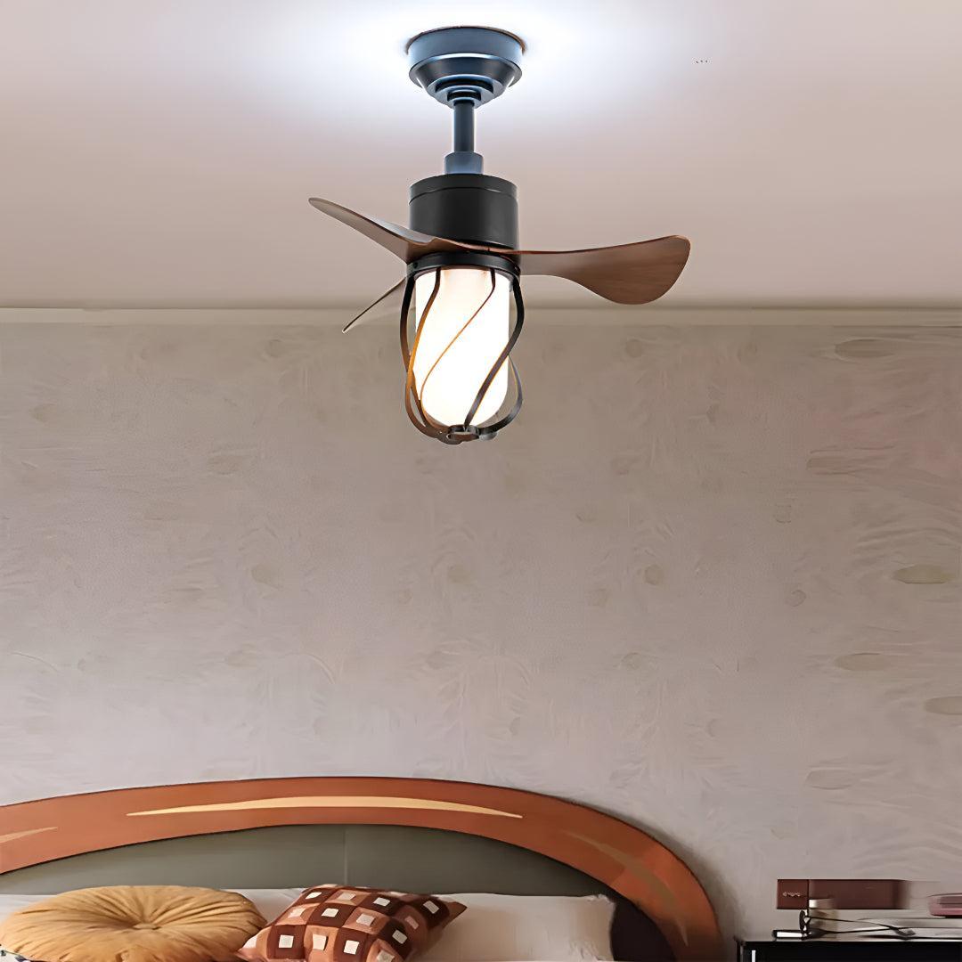 Ventilatore da soffitto con luce vintage e telecomando