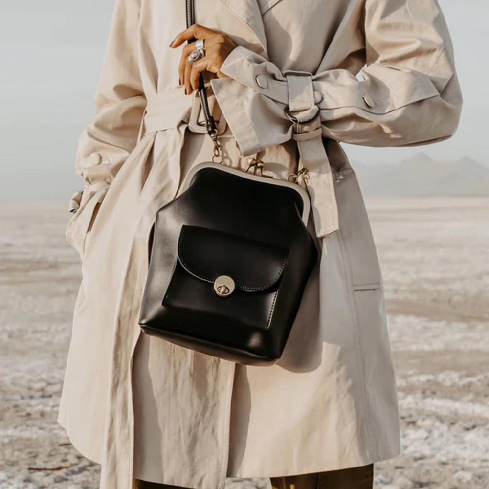 Verdiana borsa a mano donna con chiusura clic clac e tracolla regolabile, foto 10