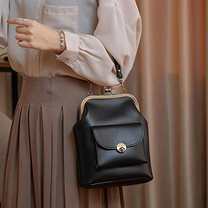 Verdiana borsa a mano donna con chiusura clic clac e tracolla regolabile, foto 2